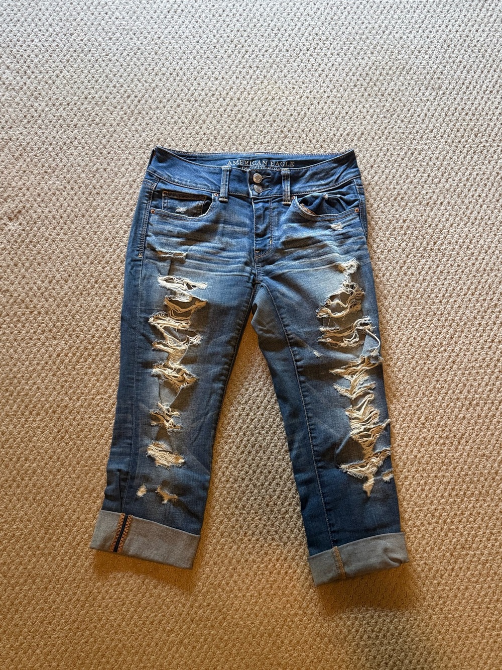 American Eagle Outfitters Distressed Artist Crop Jeans - Size 4